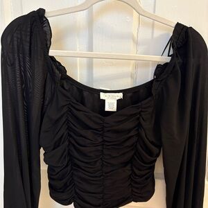Black Ruched Women's Top